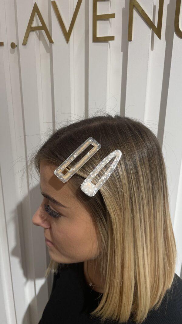 Barrettes argenté flou | L.Avenue